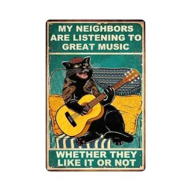 Imagem de Placa De Metal Vintage Com Gatos Para Parede - Decoração Normal É Abor