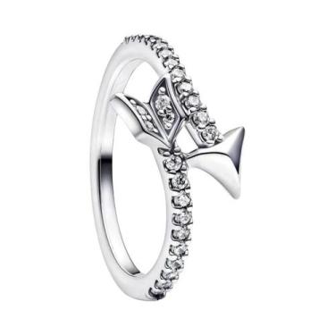 Imagem de Anel Feminino De Prata Esterlina 925 Com Mini Snoopy, Diamante Rosa De