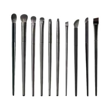Imagem de Conjunto De 10 Pincéis Macios Para Sombra De Olhos, Lápis Delineador E