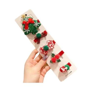 Imagem de Conjunto De Presilhas De Cabelo De Natal, 5 Peças, Acessórios Para Fra