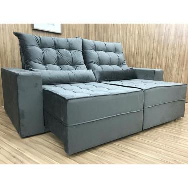 Imagem de Sofá Retrátil Reclinável 2,90 m Cinza 330 Baruqui