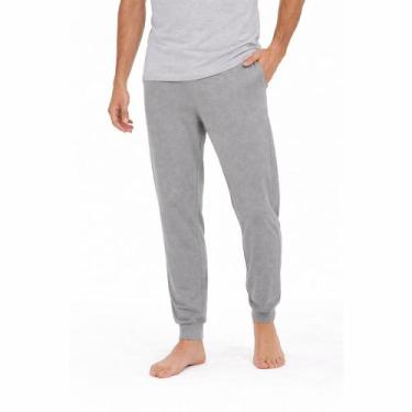 Imagem de Calça Masculina Pijama Malwee 1000126785 Viscose Jogger, Cinza, GG