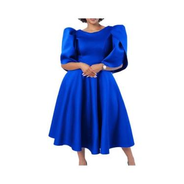 Imagem de Vestido Midi Plissado Elegante De Cintura Alta Para Mulheres, Gola Red