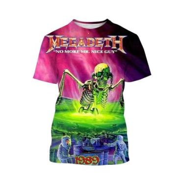 Imagem de Camiseta 3D Estampada Da Banda De Punk Rock Megadeth Para Homens E Mul