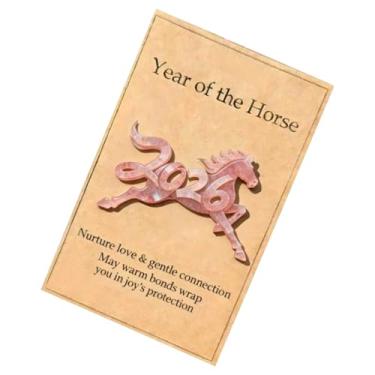 Imagem de Pocket Year of the Horse Hug | Lembrança de acrílico 2D | Cartão positivo de ano do cavalo 2026 - para crianças, adolescentes, adultos, estudantes, colegas, funcionários, graduados, férias