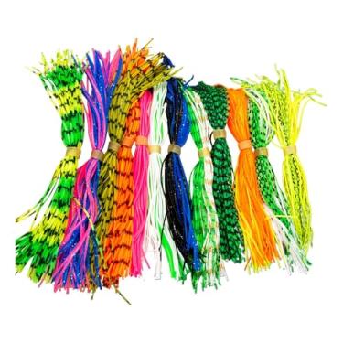 Imagem de Saias Jig | Conjunto de 12 saias giratórias de silicone | Suprimentos de peixe para água do mar, acampamento em água doce, atividades de sobrevivência, amigos, família e jovens