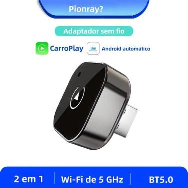 Imagem de Adaptador 2 Em 1 Sem Fio CarPlay Android Auto Pionray Plug And Play Pa