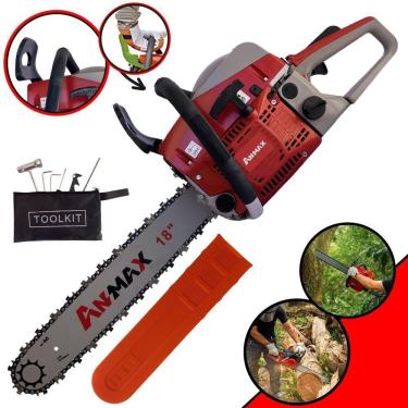 Imagem de Motosserra Anmax Cs5200b à Gasolina 2t 52cc 2,7hp Sabre 18'' Ponta Rolante Profissional