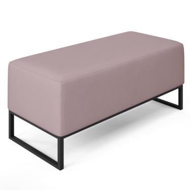 Imagem de Puff Cléo W01 Base De Ferro 90 Cm Suede Rosê