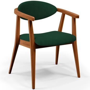 Imagem de Poltrona Decorativa Para Sala De Estar Jantar Cecília L02 Suede Verde Musgo