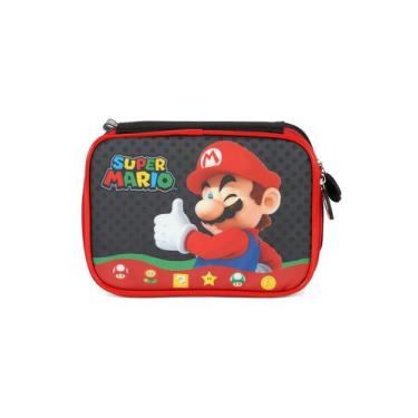 Imagem de Estojo Box Escolar Infantil Super Mario Luxcel EI42544MO Cor:Preto, Pr