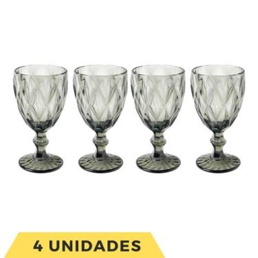 Imagem de 4 Taça Diamante Cinza Metalizado 340ML Bico de Jaca Eventos - PRATICAS