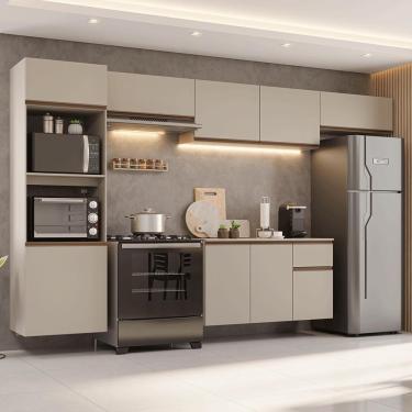 Imagem de Armário De Cozinha Completa 340 Cm Suspenso Nice Madesa 02 Crema