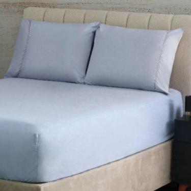 Imagem de Jogo de Cama Simples Queen Liso Ponto Palito 3 Peças 180 Fios Sonhare 