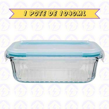 Imagem de 1un Pote de Vidro Canelado Hermético 1040ml Marmita Forno Detalhes - B