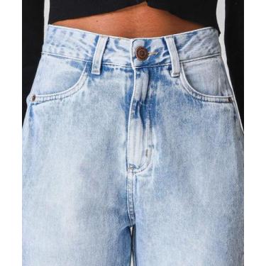 Imagem de Calça Jeans Reta Feminina Barra Assimétrica Marisa Azu-96000, Azul, 36