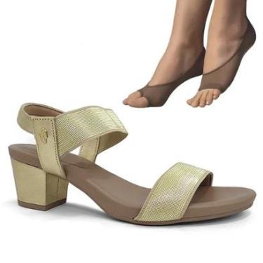 Imagem de Kit Sandália Usaflex Salto Bloco Feminina + 2 Par-Feminino