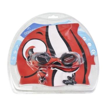 Imagem de Kit Natação Convoy Óculos + Touca + Protetor Ouvido e Nariz Infantil - Vermelho Único-Unissex