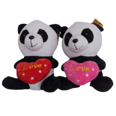 Imagem de Conjunto de 2 peças de brinquedo de pelúcia Cartoon Panda com 20 cm de