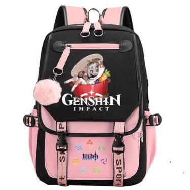 Imagem de Mochila escolar Genshinss Kids Children Oxford 29x16x46cm - Yiweisai