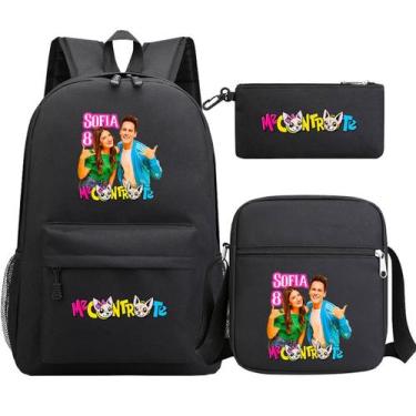Imagem de Conjunto de mochilas escolares Mess Controles Tes com bolsa de ombro, 