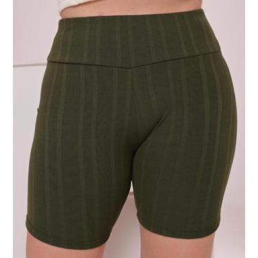 Imagem de Short Cintura Alta Ribana Prime - Militar - GG - EMPÓRIO J, Militar, G