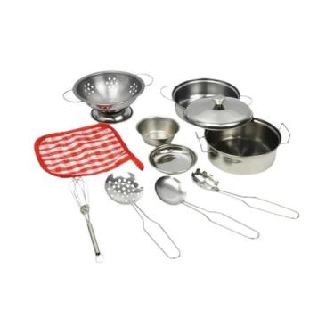 Imagem de Conjunto De Brinquedos De Cozinha Em Aço Inoxidável Com Utensílios De 