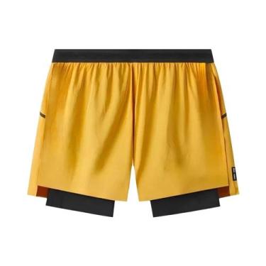 Imagem de Shorts Esportivos Masculinos De Compressão Dupla Camada, Secagem Rápid