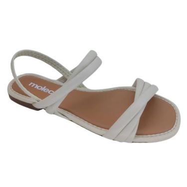 Imagem de Sandália Rasteira Moleca 5435542 - Feminino, Branco, 38