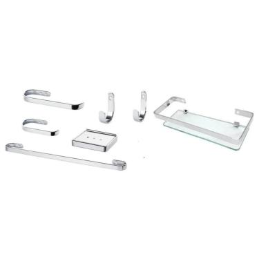 Imagem de Suporte Kit De Acessório Para Banheiro 7 Peças