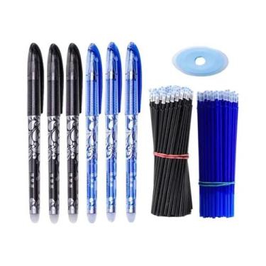 Imagem de Canetas Gel Apagáveis Pretas E Azuis 57 Peças/Conjunto 0.5mm Esferográ