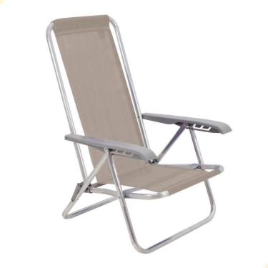 Imagem de Cadeira De Praia Reclinável Tramontina Bali Baixa Em Alumínio Com Assento Camurça 92900105
