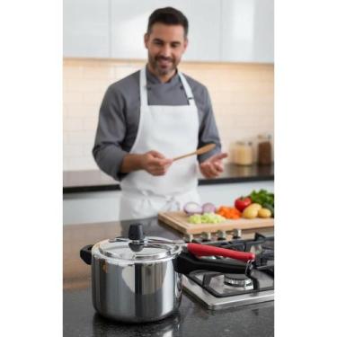 Imagem de Panela de Pressão Segura 4.5L Cinza 20cm Fechamento Interno - Congratu