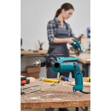 Imagem de Furadeira Impacto 760W 220V Azul-turquesa com Kit 9 Brocas - Congratul