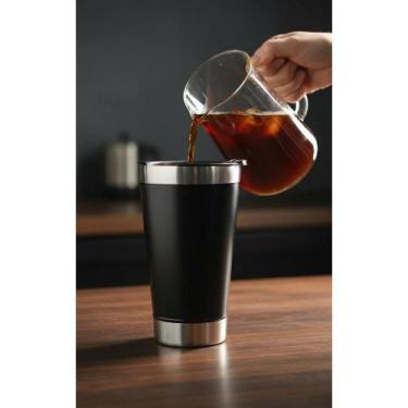 Imagem de Copo Térmico Inox Preto 473ml Chopp Café Cerveja Gelada - Congratulati