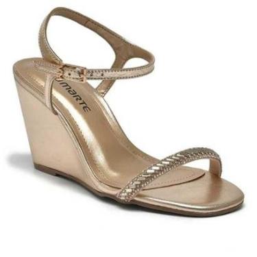 Imagem de Sandália Feminina Via Marte Anabela Tiras Finas Com Brilho-Feminino