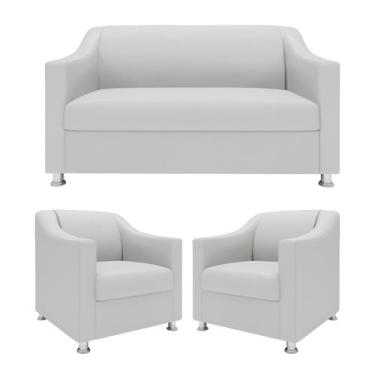 Imagem de Recepção Clínica Sofisticada: Namoradeira 2l + 2 Poltronas - Móveis Ma