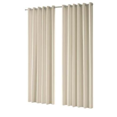 Imagem de Cortina Blackout Döhler Lorena com Ilhós Cromado Bege 2,70x1,80m, 2,70