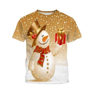 Imagem de Camiseta Casual Confortável Com Estampa 3D De Natal Estilo Harajuku De