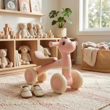 Imagem de Bicicleta Infantil Bike Equilíbrio Dino 4 Rodas com Luz e Som Motoca d