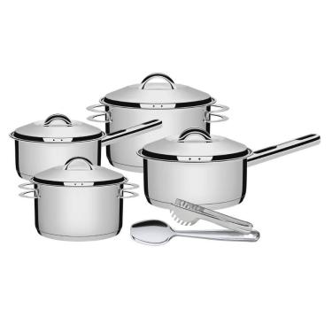 Imagem de Jogo de Panelas Aço Inox Solar 4 Peças Colher e Pegador Tramontina