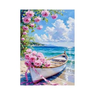 Imagem de Kit De Pintura Diamante 5D Para Adultos Iniciantes: Barco À Vela No Ma