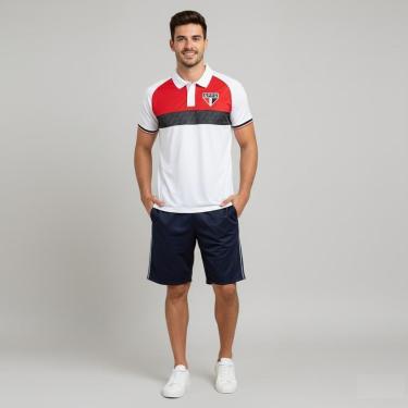 Imagem de Camisa Camiseta Polo Masculina São Paulo FC Triple Oficial Licenciada-Masculino