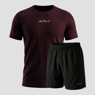 Imagem de Kit Bermuda+Camiseta New Fluid Dry Academia Alpha Co-Masculino