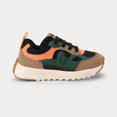 Imagem de Tênis Infantil Bibi Jogging Bege com Verde-Masculino