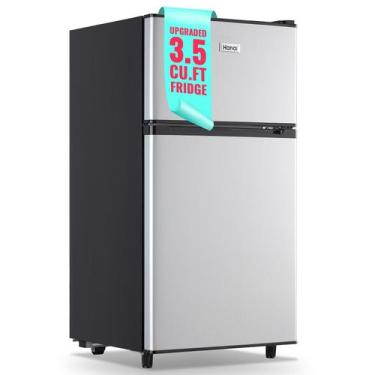 Imagem de Geladeira WANAI Small 103L com freezer 3,5 pés cúbicos de prata
