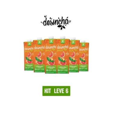 Imagem de Chá verde desinchá pra já laranja e gengibre 1l - kit 6 unid - Desinch