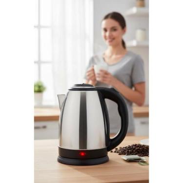 Imagem de Chaleira Elétrica 1,8L Inox Preta Rápida - Design Moderno - Congratula