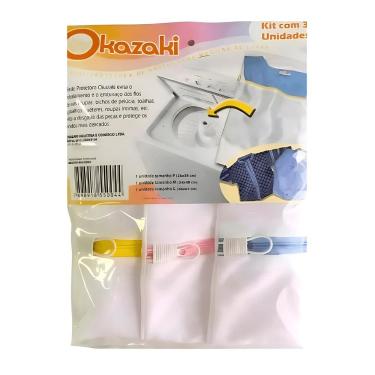 Imagem de Kit Redes Protetoras para Roupas Kit Redes P m g para Proteção de Peças Delicadas em Po...