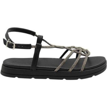 Imagem de Sandália Moleca Black Diamond Tiras Strass Feminina-Feminino